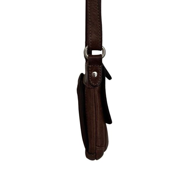 Fossil Crosstown Vintage Pebbled Leather Crossbody Bag Brown - Picture 14 of 14